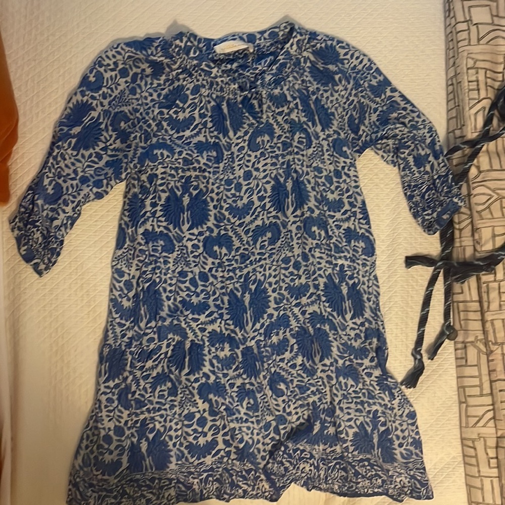 Natalie Martin Stevie Drop Waist Dress - Blue